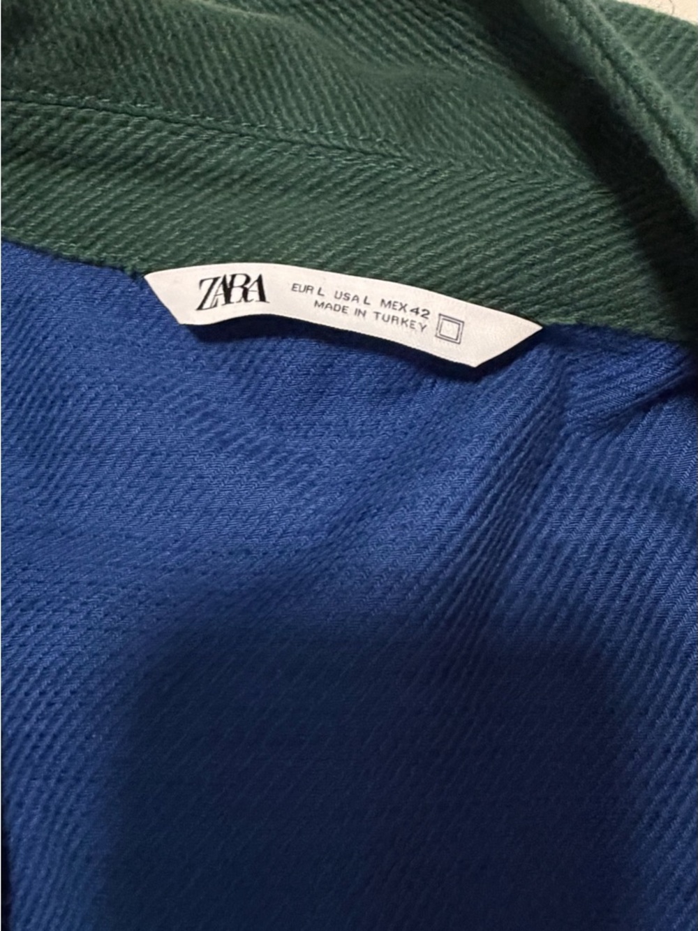 Zara Green and Royal Blue Colorblock Jacket - Picture 5 of 7